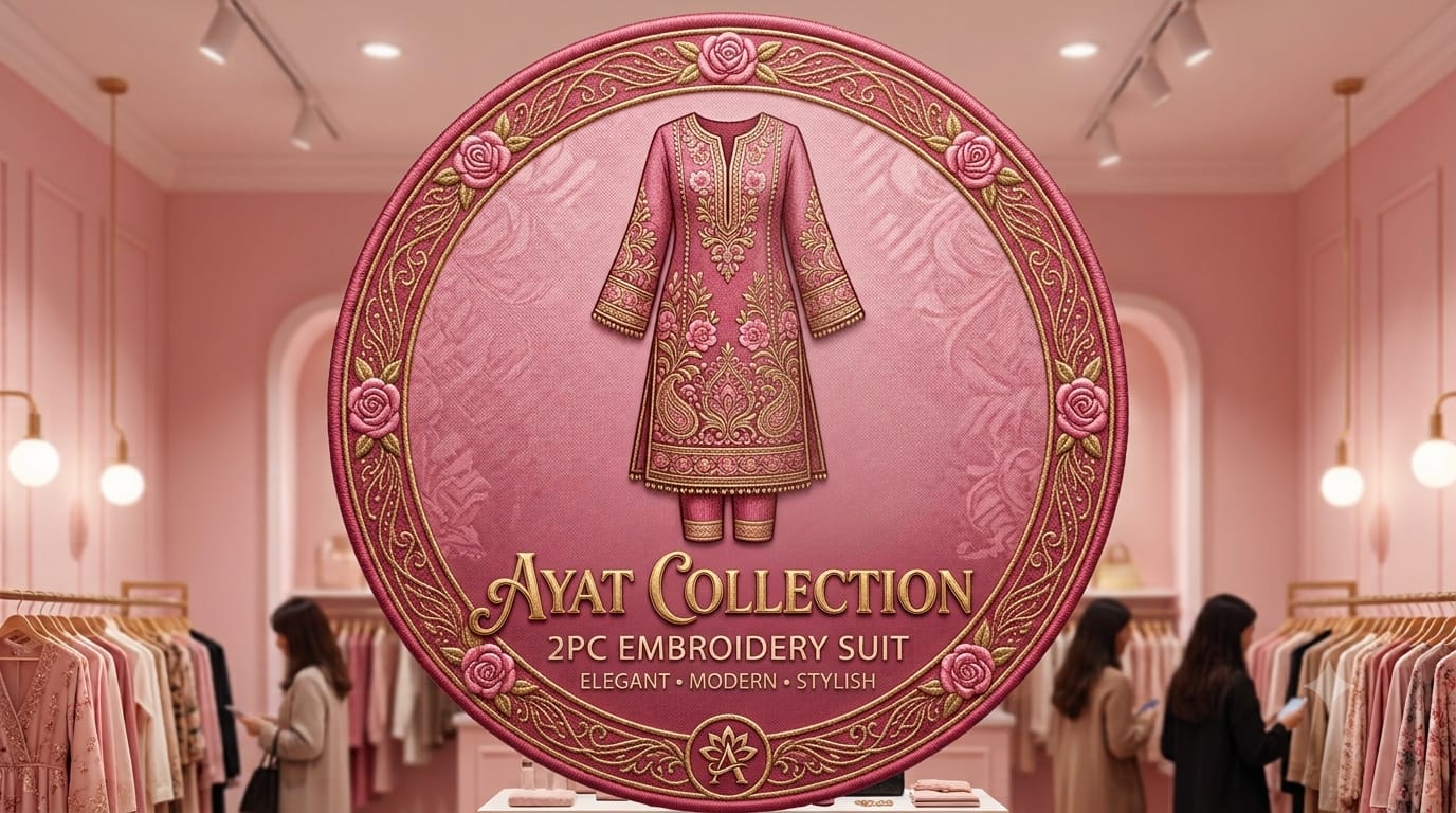 2PC Embroidered Lawn